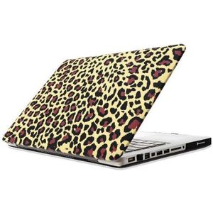 Yellow Leopard Pattern Frosted Hard Plastic Protective Case for Macbook Pro 13.3 inch