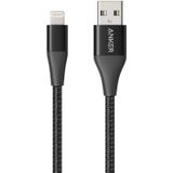 ANKER A8452 Powerline+ II USB to 8 Pin Apple MFI Certificated Nylon Pullable Carts Charging Data Cable  Length: 0.9m(Black)