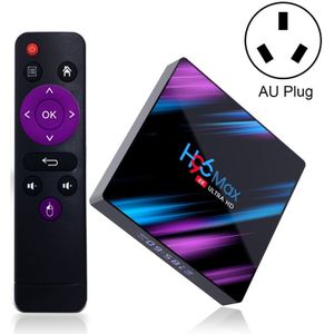 H96 Max-3318 4K Ultra HD Android TV Box with Remote Controller  Android 10.0  RK3318 Quad-Core 64bit Cortex-A53  4GB+64GB  Support TF Card / USBx2 / AV / Ethernet  Plug Specification:AU Plug