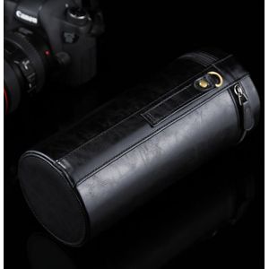 Extra Large Lens Case Zippered PU Leather Pouch Box for DSLR Camera Lens  Size: 24.5*10.5*10.5cm(Black)