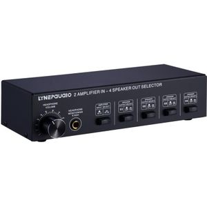 B032 2-in 4-out Power Amplifier Sound Switcher Speaker  Lossless Sound Quality 300W Per Channel Switch Distributor Comparator with Headset Monitoring Function / Audio Input