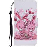 Coloured Drawing Pattern Horizontal Flip PU Leather Case with Holder & Card Slots & Wallet & Lanyard For iPhone 6 Plus & 6s Plus(Cute Rabbit)