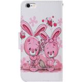 Coloured Drawing Pattern Horizontal Flip PU Leather Case with Holder & Card Slots & Wallet & Lanyard For iPhone 6 Plus & 6s Plus(Cute Rabbit)