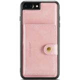 JEEHOOD Retro Magnetic Detachable Protective Case with Wallet & Card Slot & Holder For iPhone 8 Plus & 7 Plus(Pink)