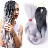 Fashion Color Gradient Individual Braid Wigs Chemical Fiber Big Braids  Length: 60cm(21 Black+Pink+Sapphire)