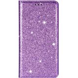 For Samsung Galaxy Note 10 Ultrathin Glitter Magnetic Horizontal Flip Leather Case with Holder & Card Slots(Purple)