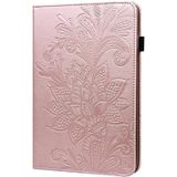 For Samsung Galaxy Tab A 10.1 2019 T510 Lace Flower Embossing Pattern Horizontal Flip Leather Case with Holder & Card Slots & Wallet & Photo Frame(Rose Gold)
