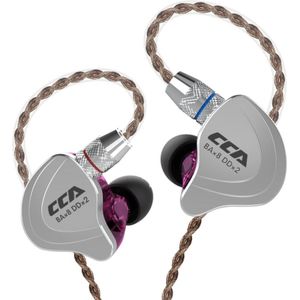 CCA CCA-C10 3.5mm Gold Plated Plug Ten Unit Hybrid Wire-controlled In-ear Earphone  Type:without Mic(Streamer Purple)
