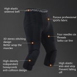 High Elastic Lycra Honeycomb Crash Pants Men Basketball Fitness Seven-tenths Sweatpants  Specification: XL(Black)