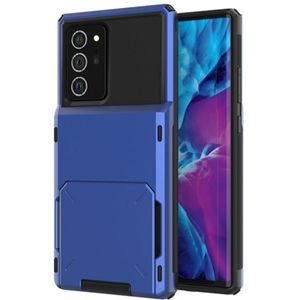 For Samsung Galaxy Note20 Ultra Scratch-Resistant Shockproof Heavy Duty Rugged Armor Protective Case with Card Slot(Blue)