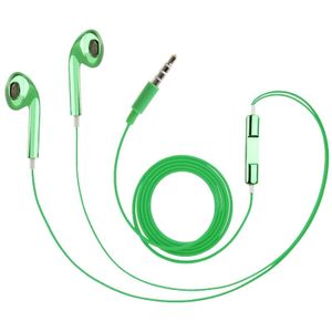 Stereo Plating EarPods Earphones with Volume control and Mic  For iPad  iPhone  Galaxy  Huawei  Xiaomi  LG  HTC and Other Smart Phones(Green)
