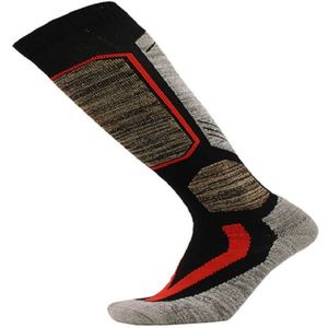 Ski Socks Outdoor Sports Thick Long Sweat-absorbent Warm Hiking Socks  Size:35-39(Black)
