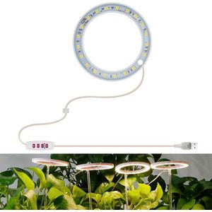 LED Plant Growth Lamp Full Spectroscopy Intelligent Timing Indoor Fill Light Ring Plant Lamp  Power: One Head(Sunshine)