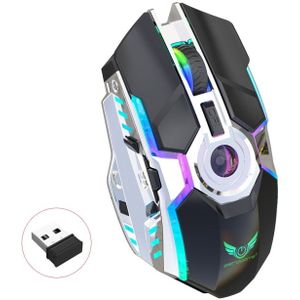 ZERODATE T30 2.4GHz 2400DPI Three-speed Adjustable RGB Backlight Wireless Optical Mouse (Black)