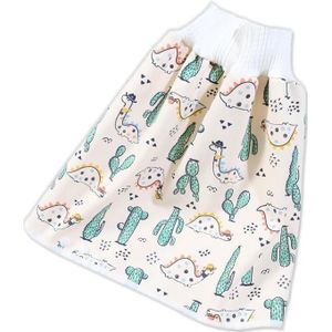 Baby Water-Proof And Leak-Proof Cloth Diapers Children Washable Cotton Cloth Bed-Wetting Skirt Pants  Colour: L(Dinosaur Cactus)