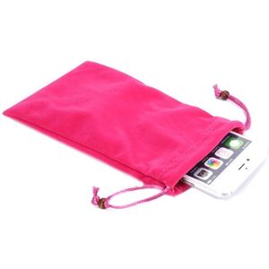 Universal Leisure Cotton Flock Cloth Carry Bag with Lanyard for iPhone 6 Plus  iPhone 6S Plus  Galaxy Note 8  Galaxy S6 edge Plus / A8 / Note 5 / Note 4 / Galaxy Mega 6.3 / i9200(Magenta)