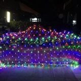 4x6m 672 LEDs Waterproof Fishing Net Lights Curtain String Lights Fairy Wedding Party Holiday Decoration Lamps 220V  EU Plug(Colorful Light)