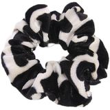 2 PCS Velvet Leopard Hair Ring Gold Velvet Headband Flannel Hair Band Hairball Hair Pocket Flower(Piebald)