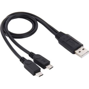 USB 2.0 Male to 2 Micro USB Male Cable  Length: About 30cm