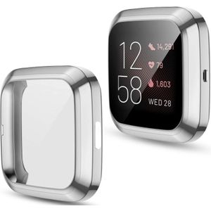 For Fitbit versa 2 Plating TPU All-inclusive Protective Shell(Sliver)