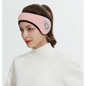 2  PCS Plus Velvet Autumn Ladies Outdoor Luminous Warm Earmuffs Forehead Protection Cold Ear Cover  Size: Free Size( Pink)