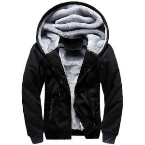 Winter Parka Men Plus Velvet Warm Windproof Coats Large Size Hooded Jackets(Black)