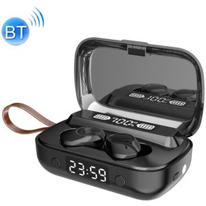 A13 TWS CVC8.0 and DSP Dual Noise Cancelling Touch Bluetooth Earphone with Charging Box  Support LED Digital Display & Clock & Flashlight & HD Call & Siri & Power Bank(Black)