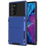 For Samsung Galaxy Note20 Scratch-Resistant Shockproof Heavy Duty Rugged Armor Protective Case with Card Slot(Blue)