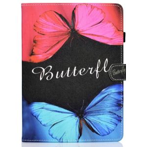 For iPad Air 2020 10.9 Colored Drawing Stitching Horizontal Flip Leather Case with Holder & Card Slots & Sleep / Wake-up function(Butterfly Love)