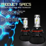 2 PCS 9004 IP65 Waterproof White Light 12 CSP LED Car Headlight Bulb  9-36V / 18W  6000K / 2000LM