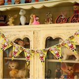 10 Sets Christmas Scene Decoration Triangle Paper Flags Non-woven Fabric Hanging Banners (Yellow)