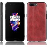 For OnePlus 5 Shockproof Sewing Cow Pattern Skin PC + PU + TPU Case(Red)