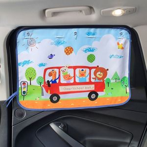 Happy School Bus Pattern Car Large Rear Window Sunscreen Insulation Window Sunshade Cover  Size: 70*50cm