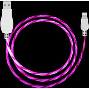 LED Flowing Light 1m USB to 8 Pin Data Sync Charge Cable For iPhone 11 Pro Max / iPhone 11 Pro / iPhone 11 / iPhone XR / iPhone XS MAX / iPhone X & XS / iPhone 8 & 8 Plus / iPhone 7 & 7 Plus (Magenta)