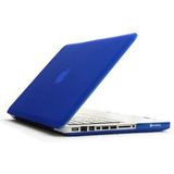 ENKAY for MacBook Pro 13.3 inch (US Version) / A1278 4 in 1 Frosted Hard Shell Plastic Protective Case with Screen Protector & Keyboard Guard & Anti-dust Plugs(Dark Blue)