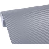 Car Decorative 3D Carbon Fiber PVC Sticker  Size: 152cm x 50cm (Light Grey)