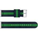 For Fitbit Versa 3 Nylon Replacement Strap Watchband(Green Black)