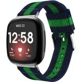 For Fitbit Versa 3 Nylon Replacement Strap Watchband(Green Black)