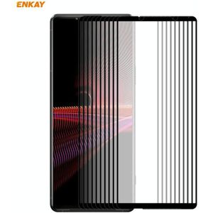 For Sony Xperia 1 III 10 PCS ENKAY Hat-Prince Full Glue 0.26mm 9H 2.5D Tempered Glass Full Coverage Film