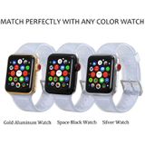 For Apple Watch Series 5 & 4 44mm / 3 & 2 & 1 42mm Glitter Silicone Strap(White)