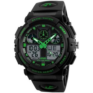 SKMEI 1270 Men Waterproof Dual Display Digital Watch Outdoor Sports Watch(Green)