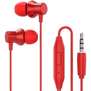Original Lenovo HF130 High Sound Quality Noise Reduction In-Ear Wired Control Earphone (Red)