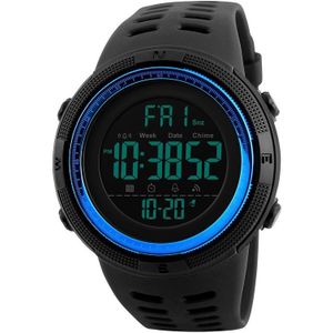 SKMEI 1251 Men Fashionable Outdoor 50m Waterproof Sports Watch Digital Watch with PU Watchband(Blue)