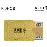 100 PCS Aluminum Foil RFID Blocking Credit Card ID Bank Card Case Card Holder Cover  Size: 9 x 6.3cm(Golden Snowflake)