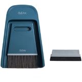 Mini Broom and Dustpan Combination Set Household Soft Fur Small Broom Desktop Cleaning Brush Wiper(Navy Blue)