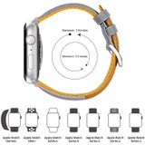 Three-color T-shape Leather Replacement Strap Watchband For Apple Watch Series 7 & 6 & SE & 5 & 4 40mm  / 3 & 2 & 1 38mm(Coffee Grey+Grey)