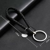 100 PCS Woven Leather Cord Keychain Car Pendant Leather Key Ring Baotou With Small Round Piece(Rose Red)