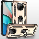 For Xiaomi Redmi Note 9 Shockproof TPU + PC Protective Case with 360 Degree Rotating Holder(Gold)