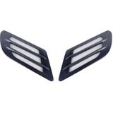 2PCS Euro Style Metal Decorative Air Flow Intake Turbo Bonnet Hood Side Vent Grille Cover With Self-adhesive Sticker(Black)