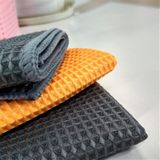 Pineapple Lattice Microfiber Lint-free Absorbent Honeycomb Car Washing Towel  Size:40x40cm(Orange)